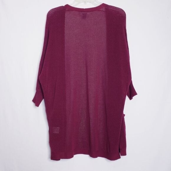 Old Navy Burgundy Red Open Knit Dolman Sleeve Cardigan Sweater Womens Size Small - Picture 5 of 8